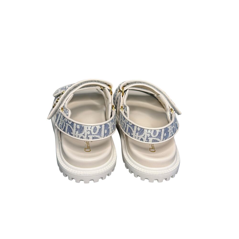 Christian Dior NIB Dioract Oblique Jacquard Sandal in Chambray Size 39 - Picture 6 of 15